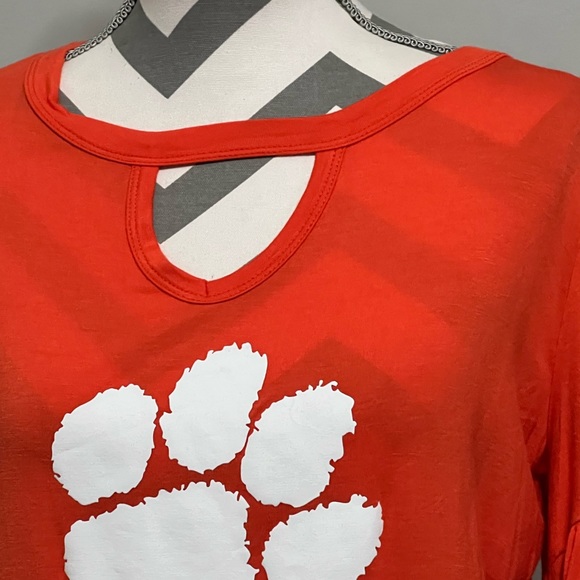 Clemson Ladies T-Shirt from Gameday Couture w/ Ruffled Sleeves - Size Medium - Picture 3 of 11
